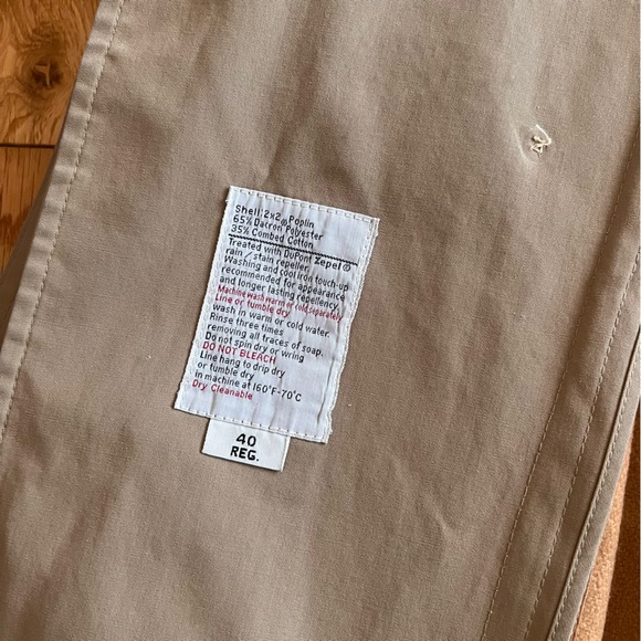 Vintage Brooks Brothers Belted Trench Coat Removable Wool Lining Size 40 - Picture 9 of 15